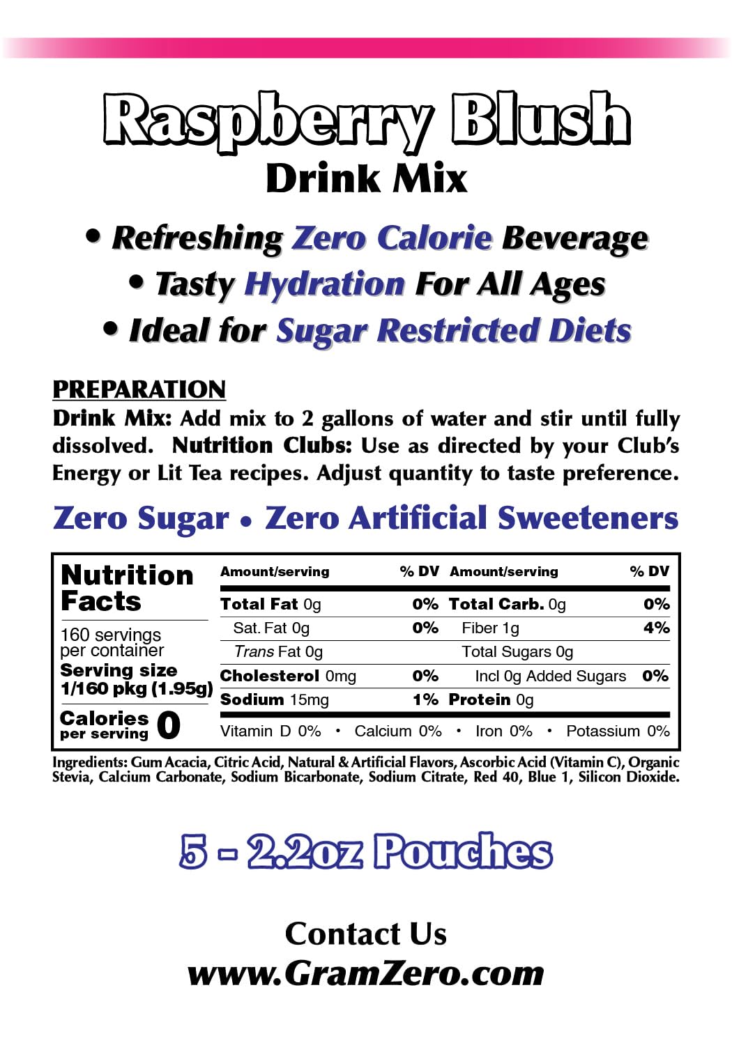 GramZero Grape Sugar Free Drink Mix Sports Pack, Great For Nutrition Club Loaded Teas, Zero Calorie, Stevia Sweetened