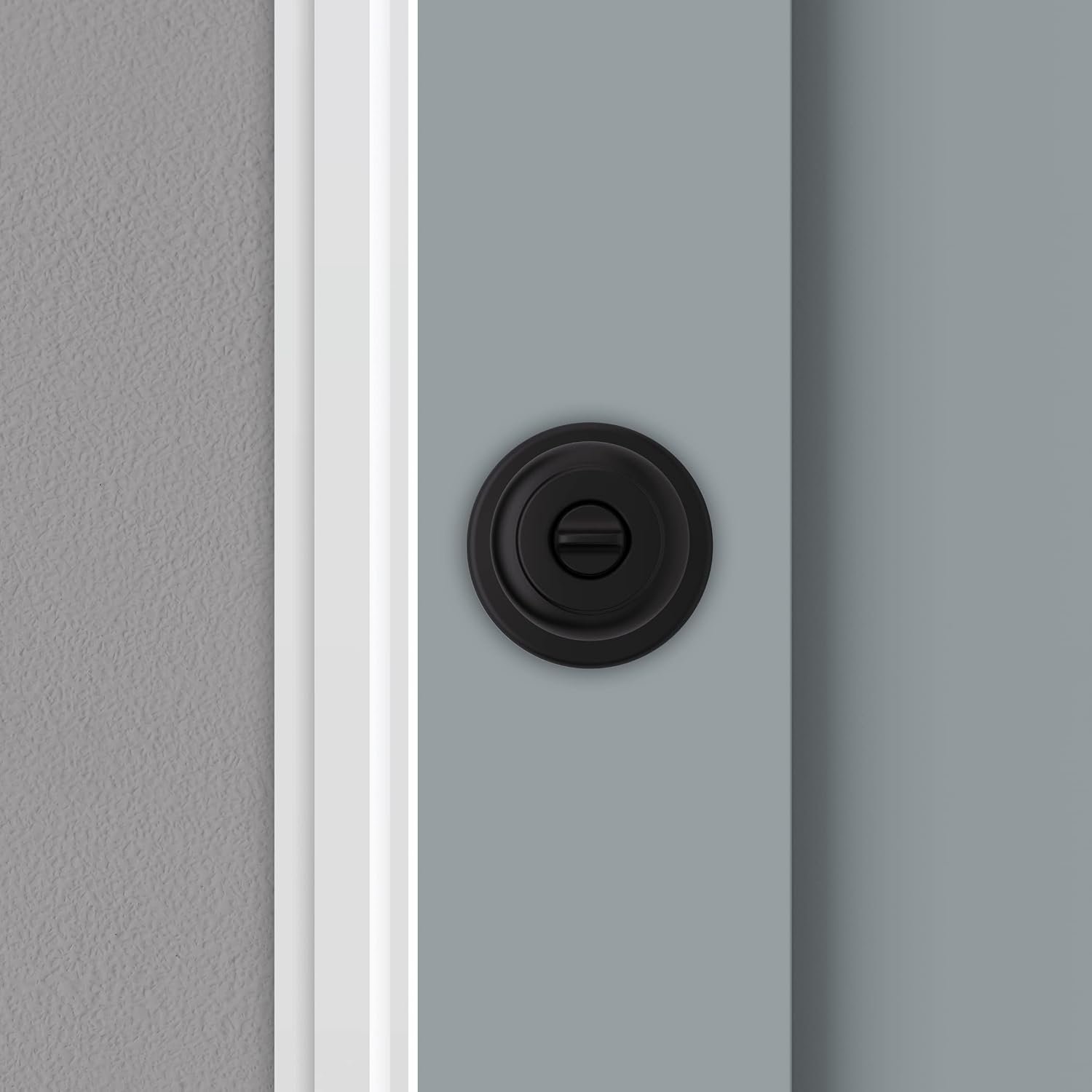 Kwikset Cove Interior Privacy Door Knob with Lock, Door Handle For Bathroom and Bedroom, Satin Nickel Keyless Turn Lock Doorknob, with Microban Protection