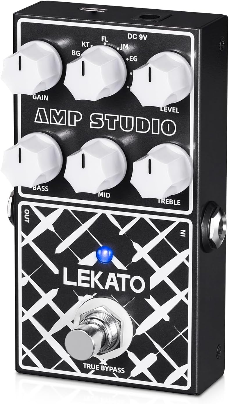 LEKATO Looper Guitar Pedal Guitar Loop Pedal Tuner Pedal 9 Loops 40 Minutes Record Time Unlimited Overdubs for Electric Guitar Bass (Black)