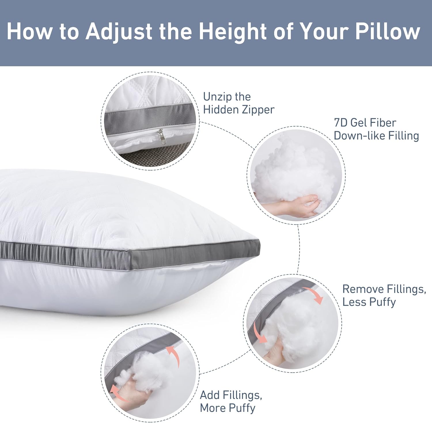 Leeden Body Pillow Insert 20 x 54 for Side Sleepers White Support