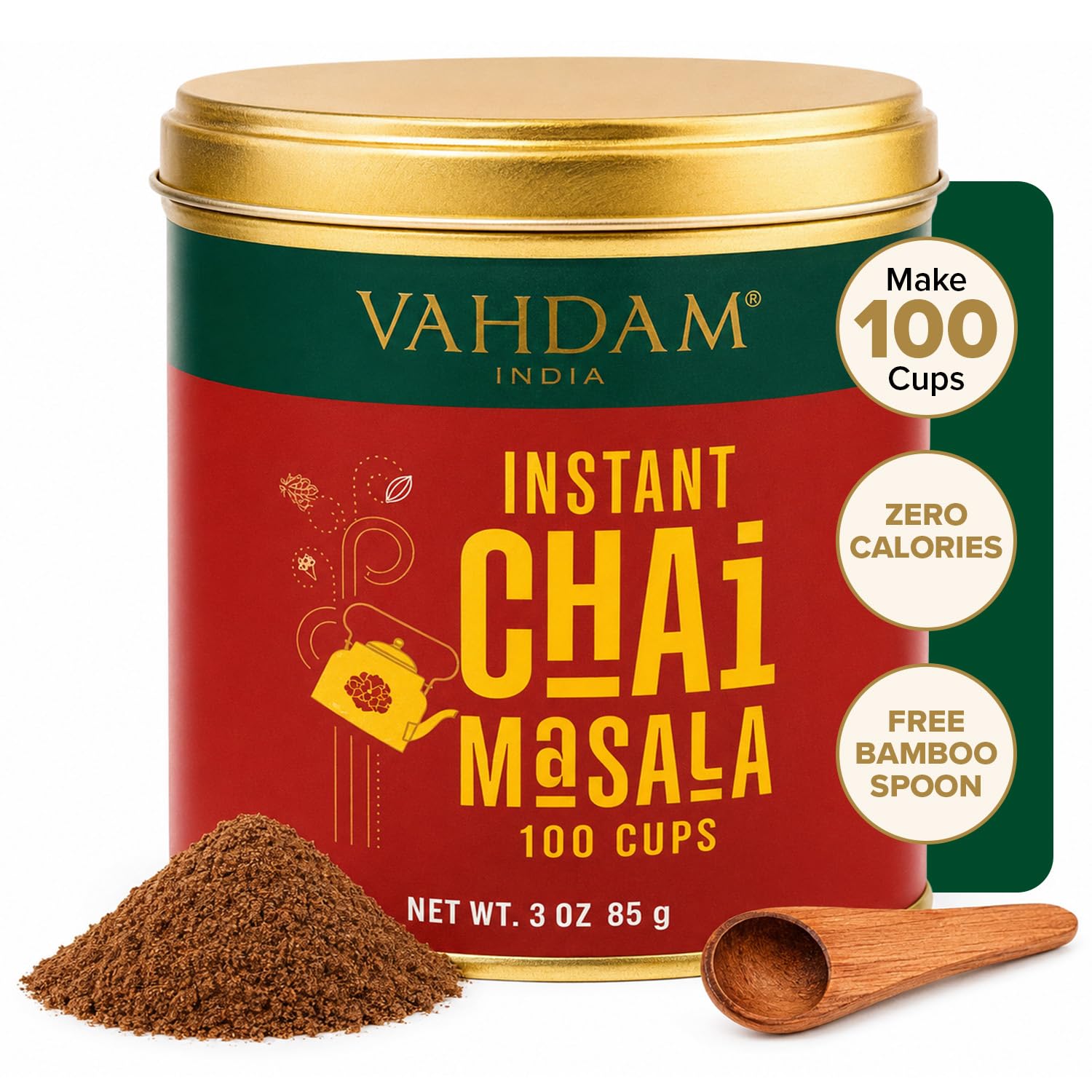 VAHDAM, Himalayan Green Tea Leaves (50+ Cups, 3.53 Oz) Non GMO, Gluten Free | High Elevation Grown Green Tea Leaves From Himalayas | Pure Unblended Single Origin Green Loose Leaf Tea | Vacuum Sealed