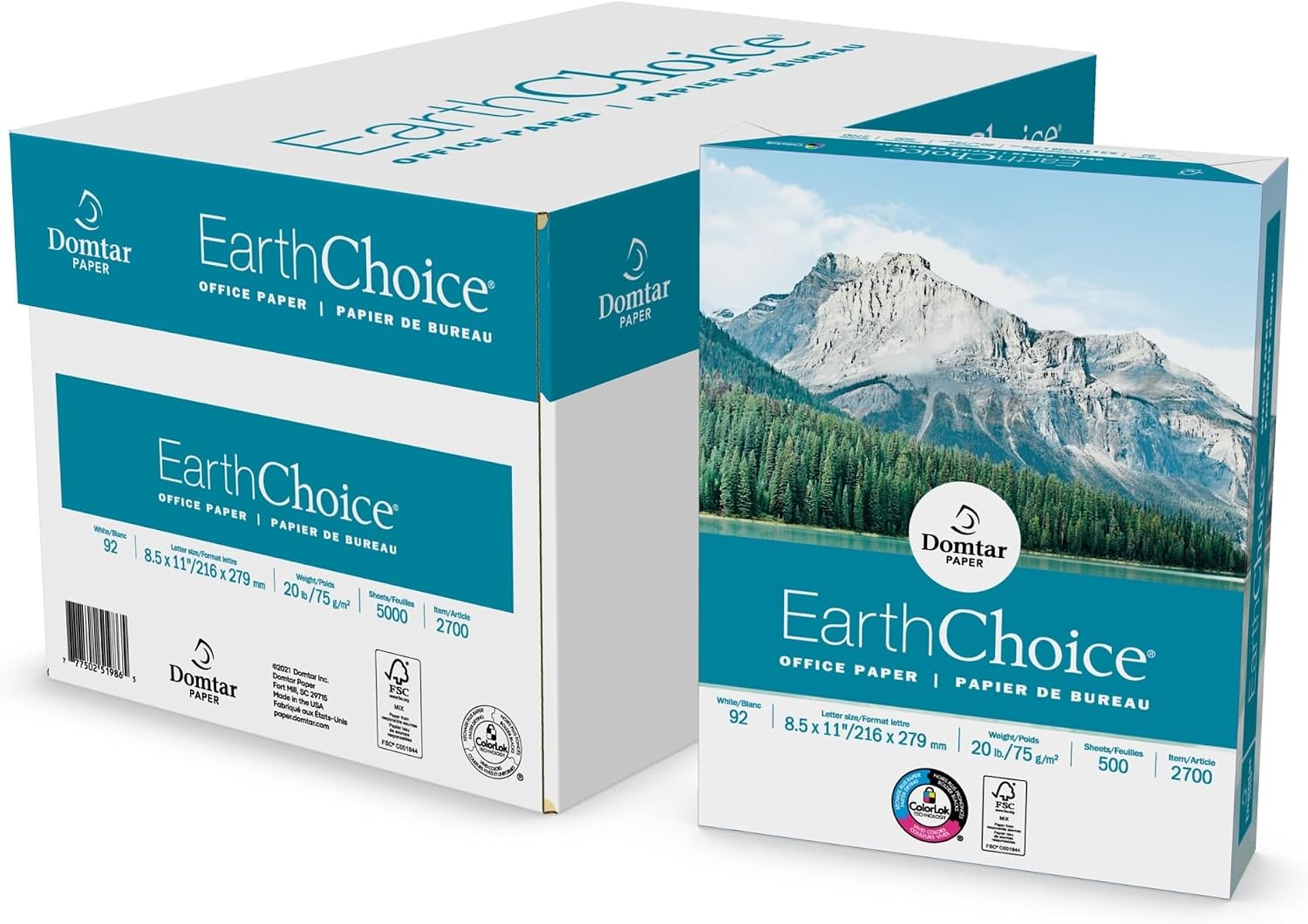 Domtar® 8 1/2" x 11" 20lb Copy Paper (DMR2700) Category: Copy and Multi Purpose Paper, 1 Ream (500 Sheets)