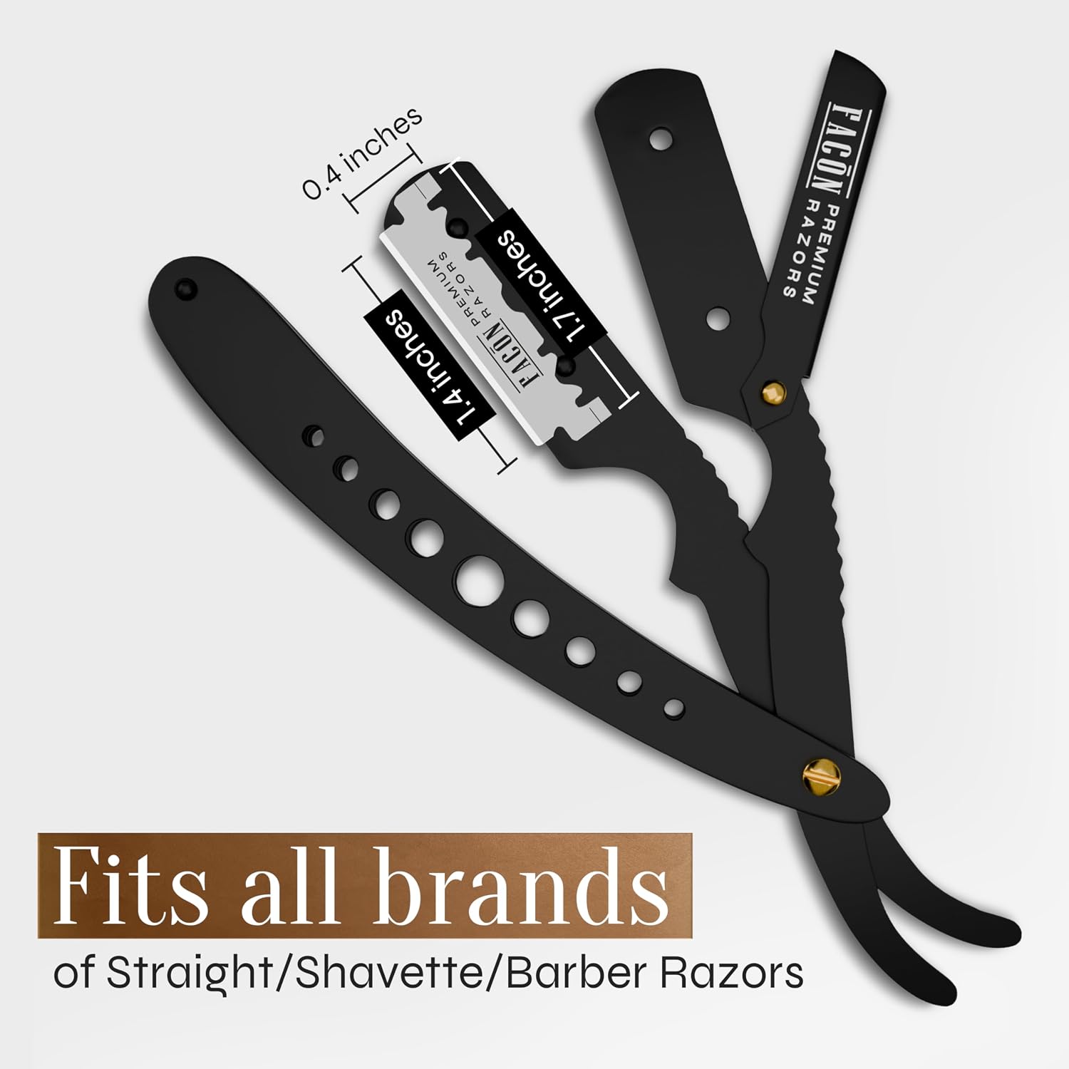 100 Facón Single Edge Razor Blades for Barber Straight Razor, Straight Razor Blades for Shaving