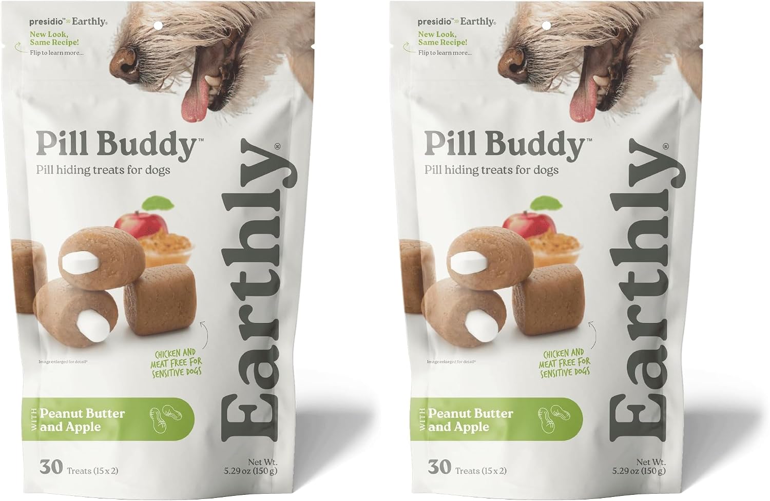 Presidio Earthly Pill Buddy Naturals - PB & Banana Recipe Pill Hiding Treats for Dogs - Make A Perfect Pill Concealing Pocket Or Pouch for Any Size Medication - 30 Servings