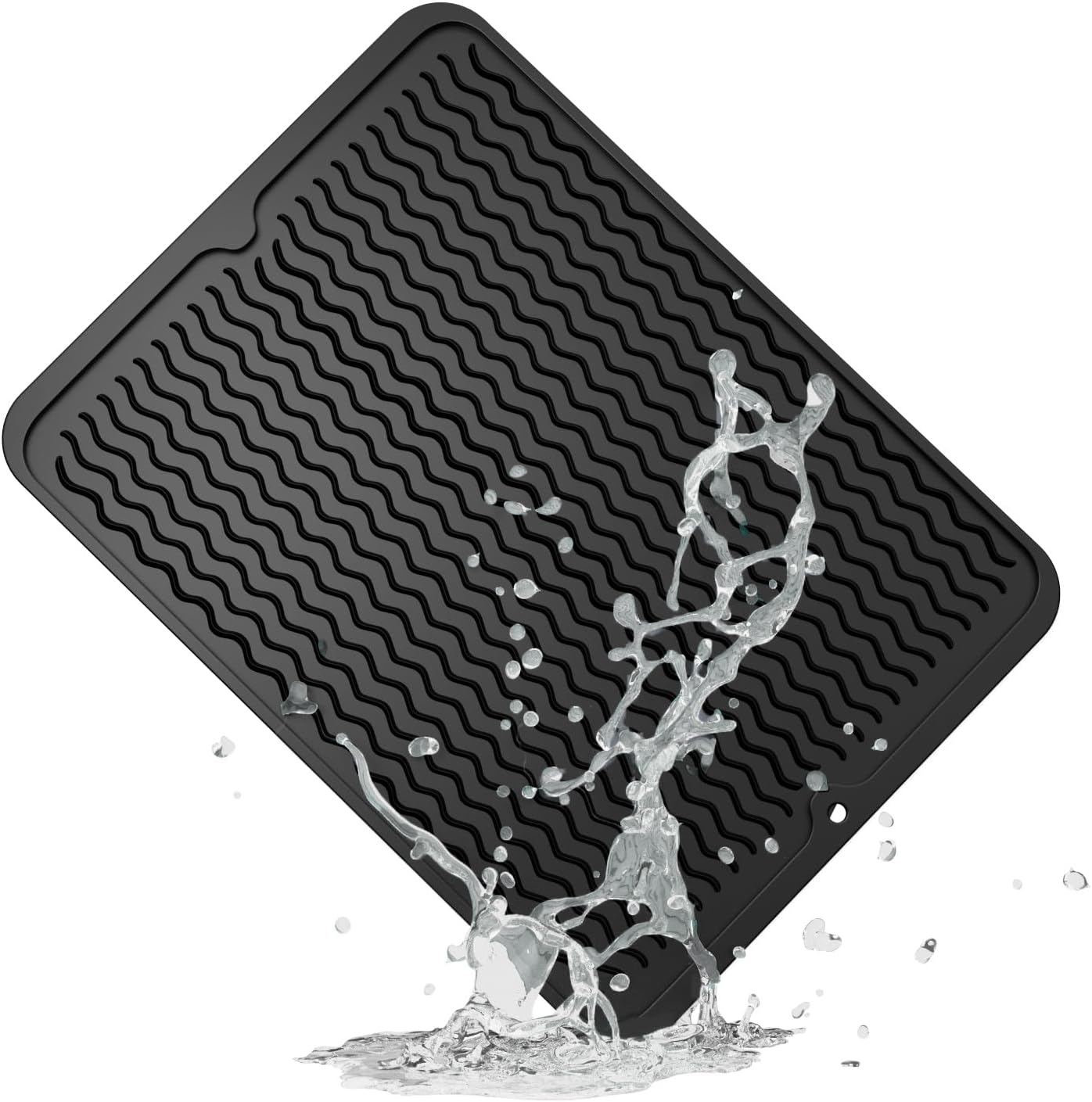 ZLR Silicone Dish Drying Mat for Kitchen Counter, Eco-Friendly Fast Dry Dish Mat, Easy Clean Multi Usage Drying Matt, Heat Resistant Trivet