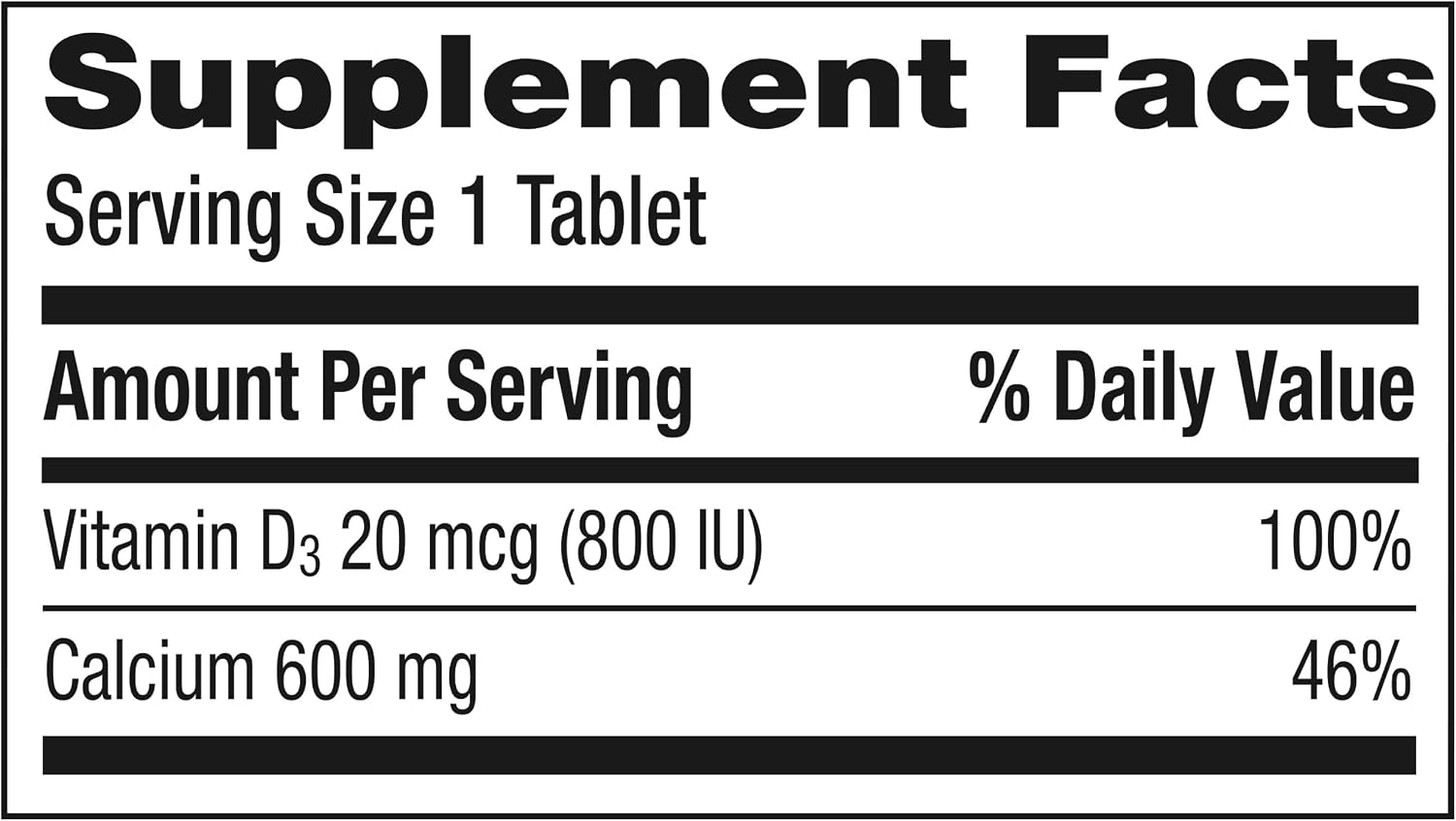 Caltrate 600 Plus D3 Vitamin D and Calcium Supplement Tablets, 120 Count | Highest Level of Vitamin D3