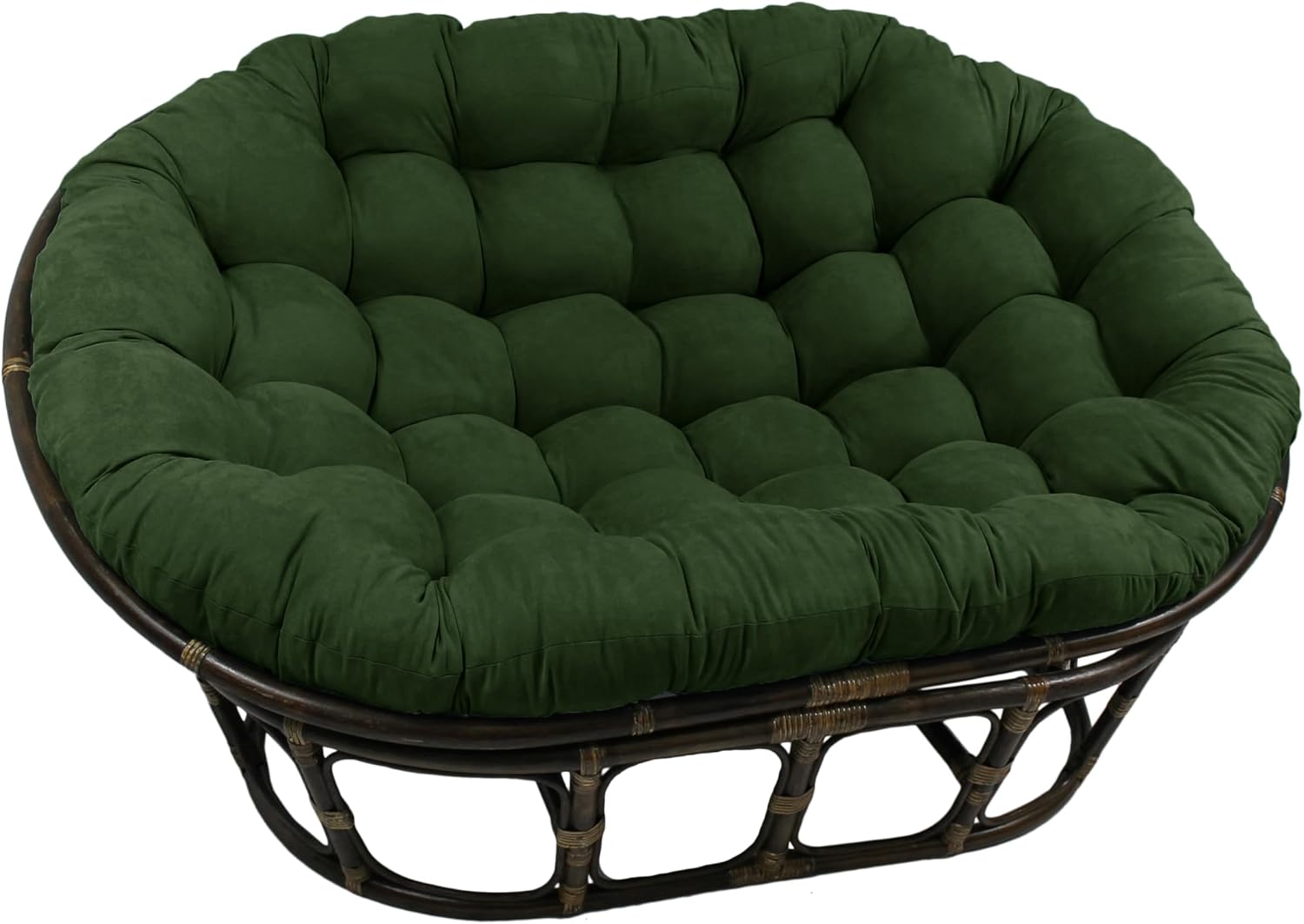 Blazing Needles Solid Microsuede Double Papasan Chair Cushion, 58" x 6" x 78", Black