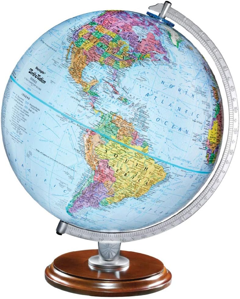 Replogle Student - Educational Classic World globe, Blue Ocean, Raised Relief feature, including a bonus map, made in USA, 12"/30cm diameter