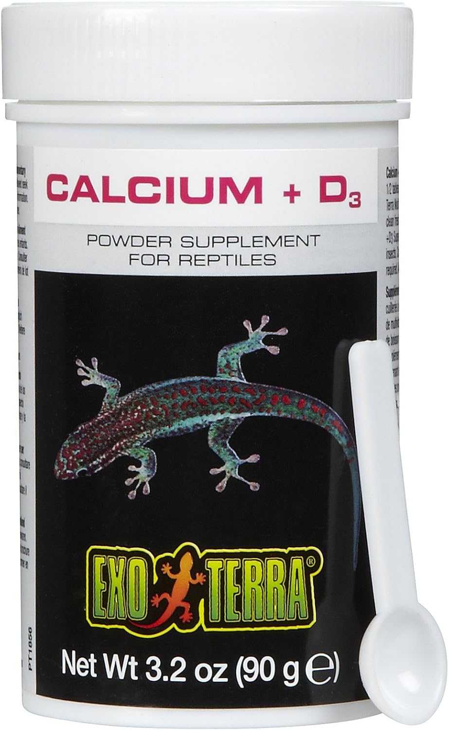 Exo Terra Calcium + D3 Powder, Ultra-fine, 3.2 oz. | Phosphorus Free Formula Boosts Bone Health & Calcium Absorption, Ideal for Insects, Fruits & Veggies