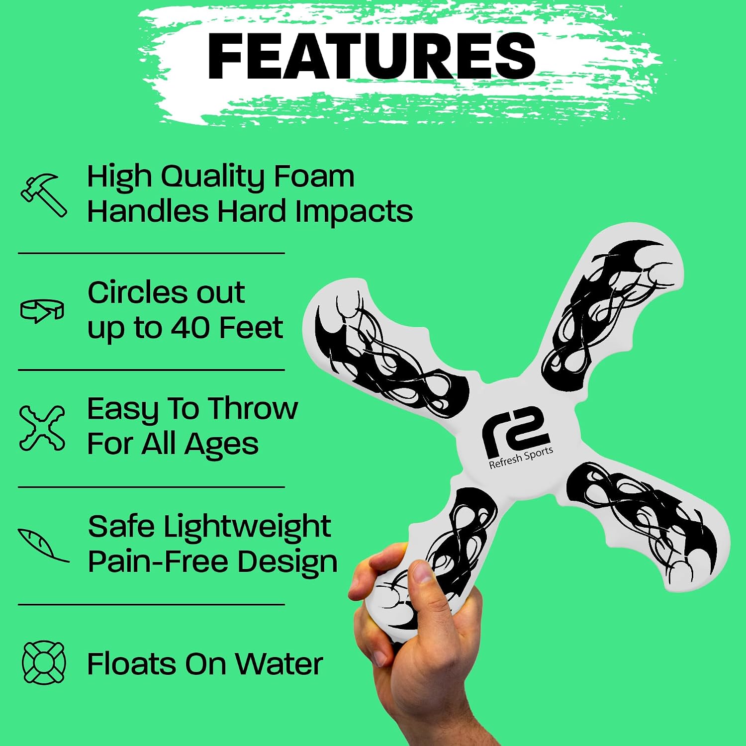 Boomerang for Kids - Fun & Easy To Use - Toys for Ages 8-13 - Birthday Gifts for Kids 5 6 7 8 9 10 Year Old Boy Gift - Best Outdoor Summer Gifts For