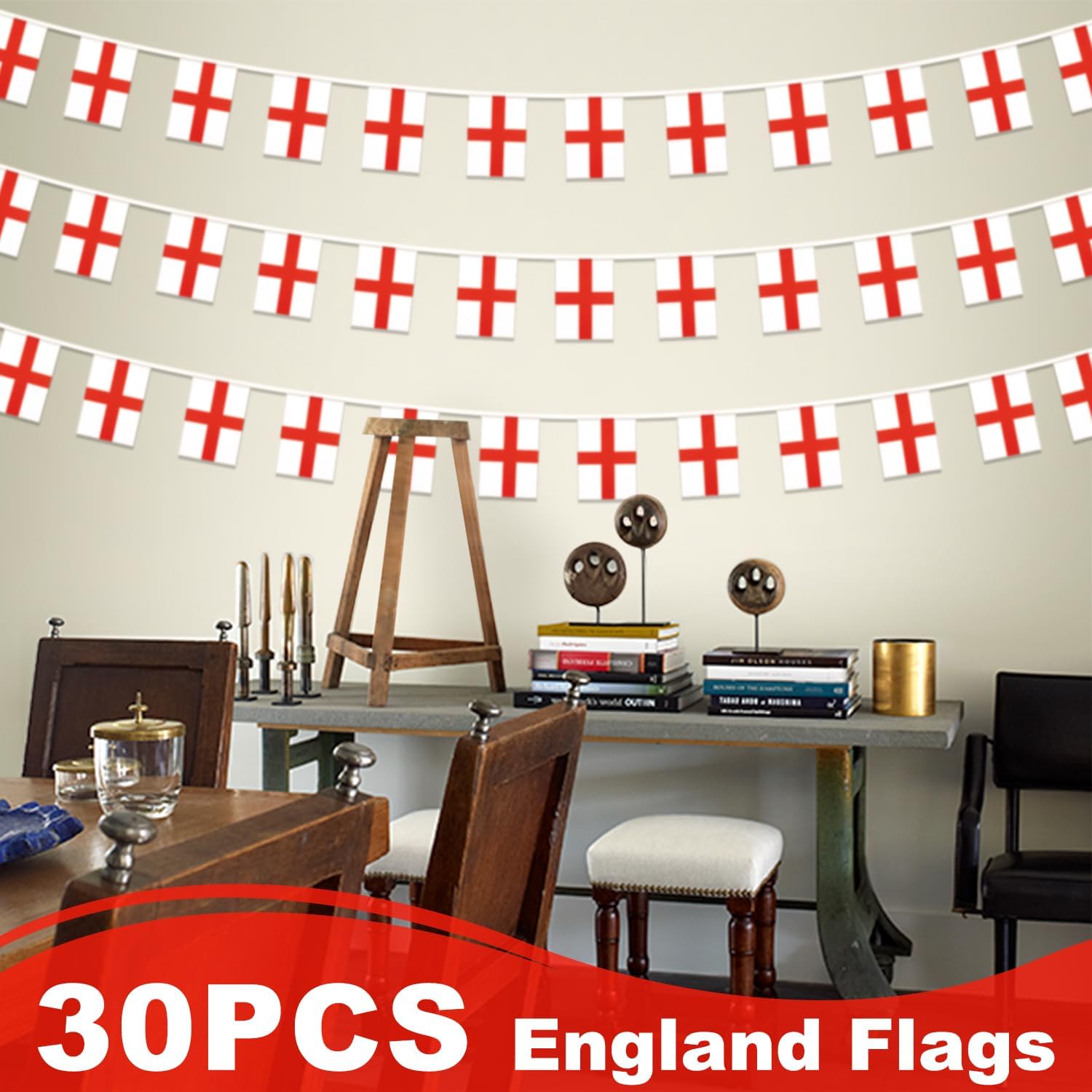 Nicaragua String Flag Pennant Banner, Small Mini Nicaraguan Flags Bunting Banner, National Country Decoration for School, Party, Sports Events, Patriotic Festival, 33 Feet 30 Flags