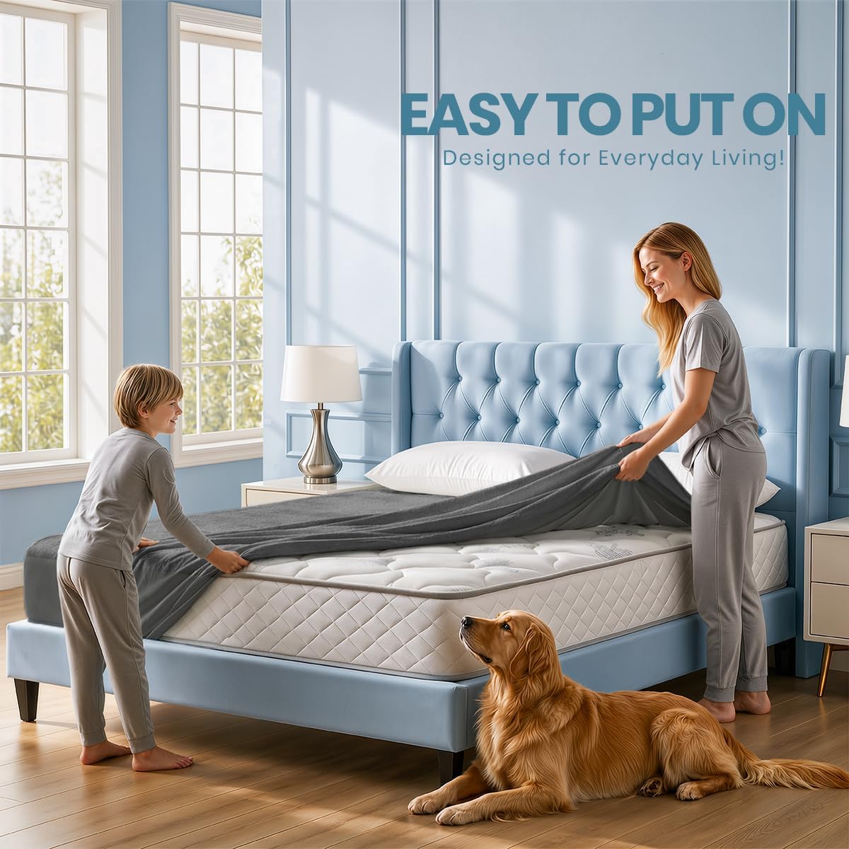 Waterproof Queen Size Mattress Protector fits Upto 17" deep Mattresses | Utopia Bedding 200 GSM Soft & Breathable Mattress Cover, Dirt-Proof, Noiseless, Machine Washable Fitted Sheet Style, White