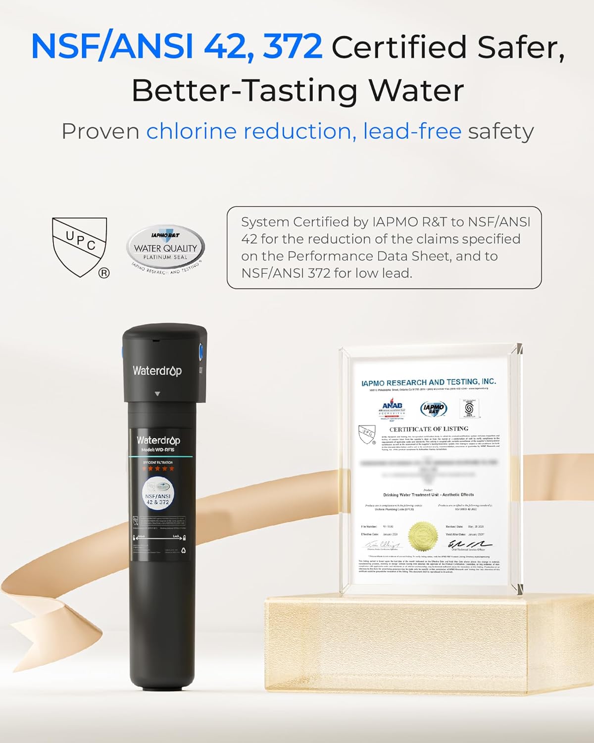Waterdrop 10UB Under Sink Water Filter System with Dedicated Faucet