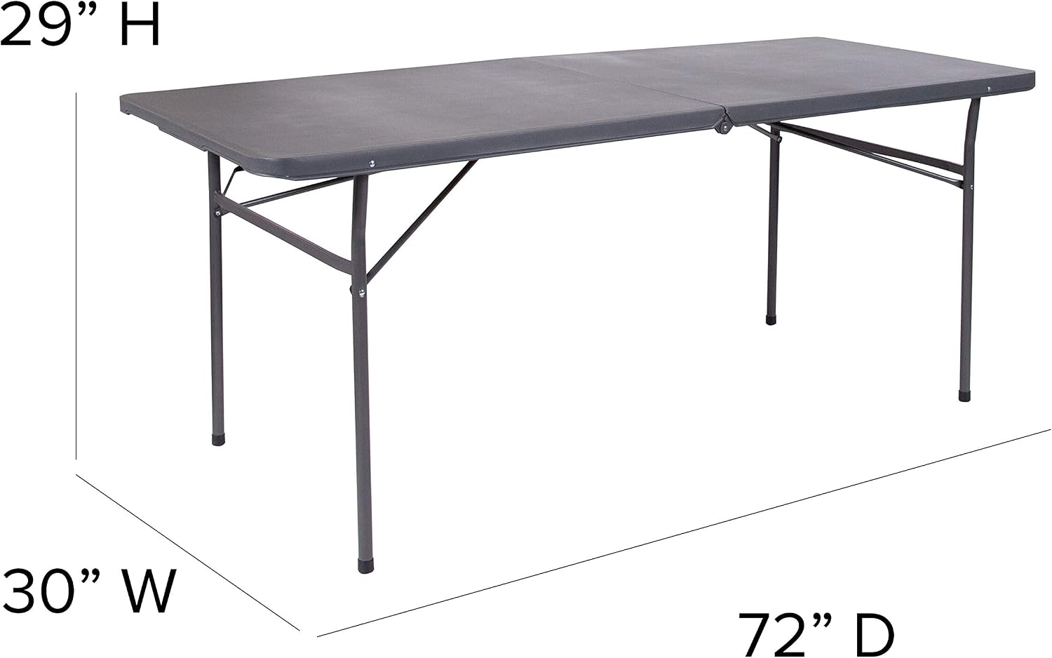 Flash Furniture 5-Foot Bi-Fold Granite White Plastic Folding Table | Lightweight, Easy Storage, Commercial Grade, Carrying Handle