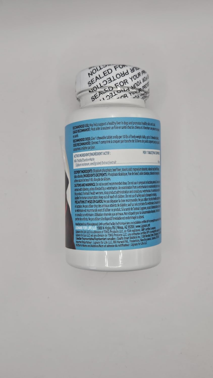 Milk Thistle for Dogs, 100mg - 60 Vegetable Capsules - Canine Liver Health Milk Thistle Supplement - Milk Herbal