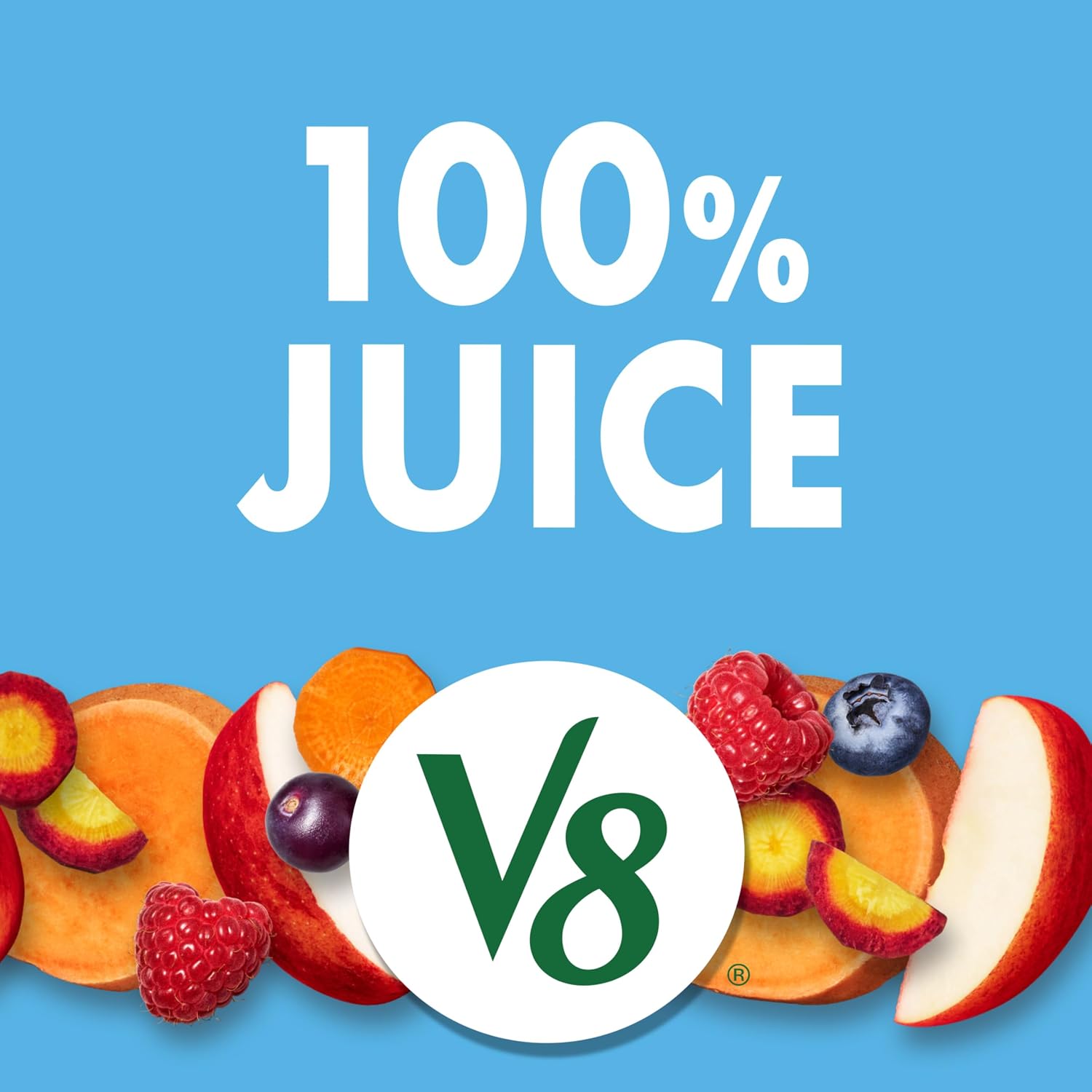 V8 Blends 100% Juice Pomegranate Blueberry Juice, Fruit and Vegetable Juice Blend, 46 Fl Oz Bottle