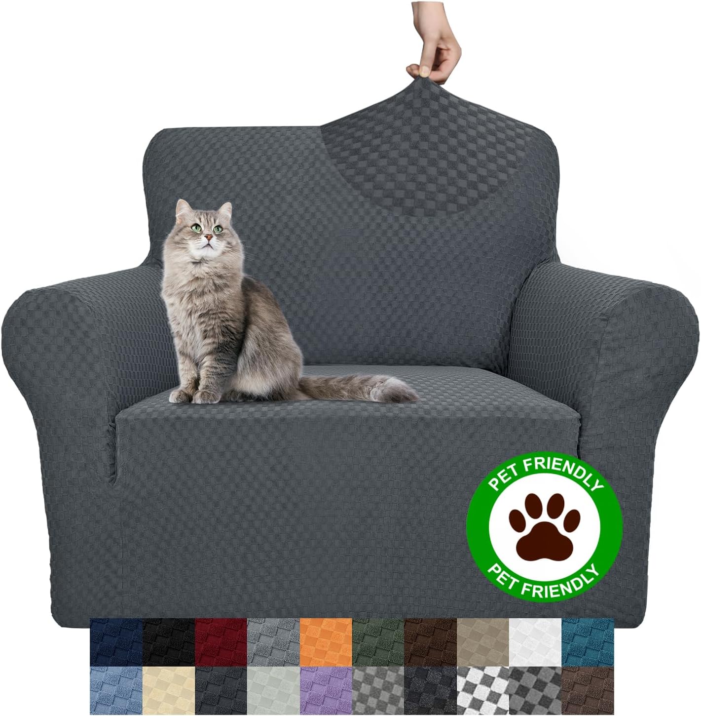 YEMYHOM Couch Cover Latest Jacquard Design High Stretch Sofa Covers for 2 Cushion Couch