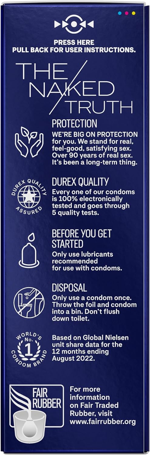 Condoms, Ultra Fine, Ribbed, Dotted with Delay Lubricant, Durex Performax Intense Natural Rubber Latex Condoms, 12 Count, Contains Desensitizing Lube for Men