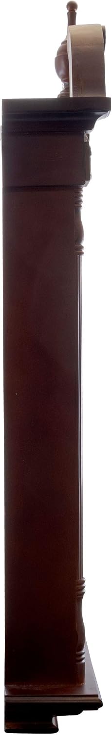 Bedford Clock Collection Grand Antique Colonial Chiming Wall Clock with Roman Numerals in a Cherry Oak Finish, 38" L