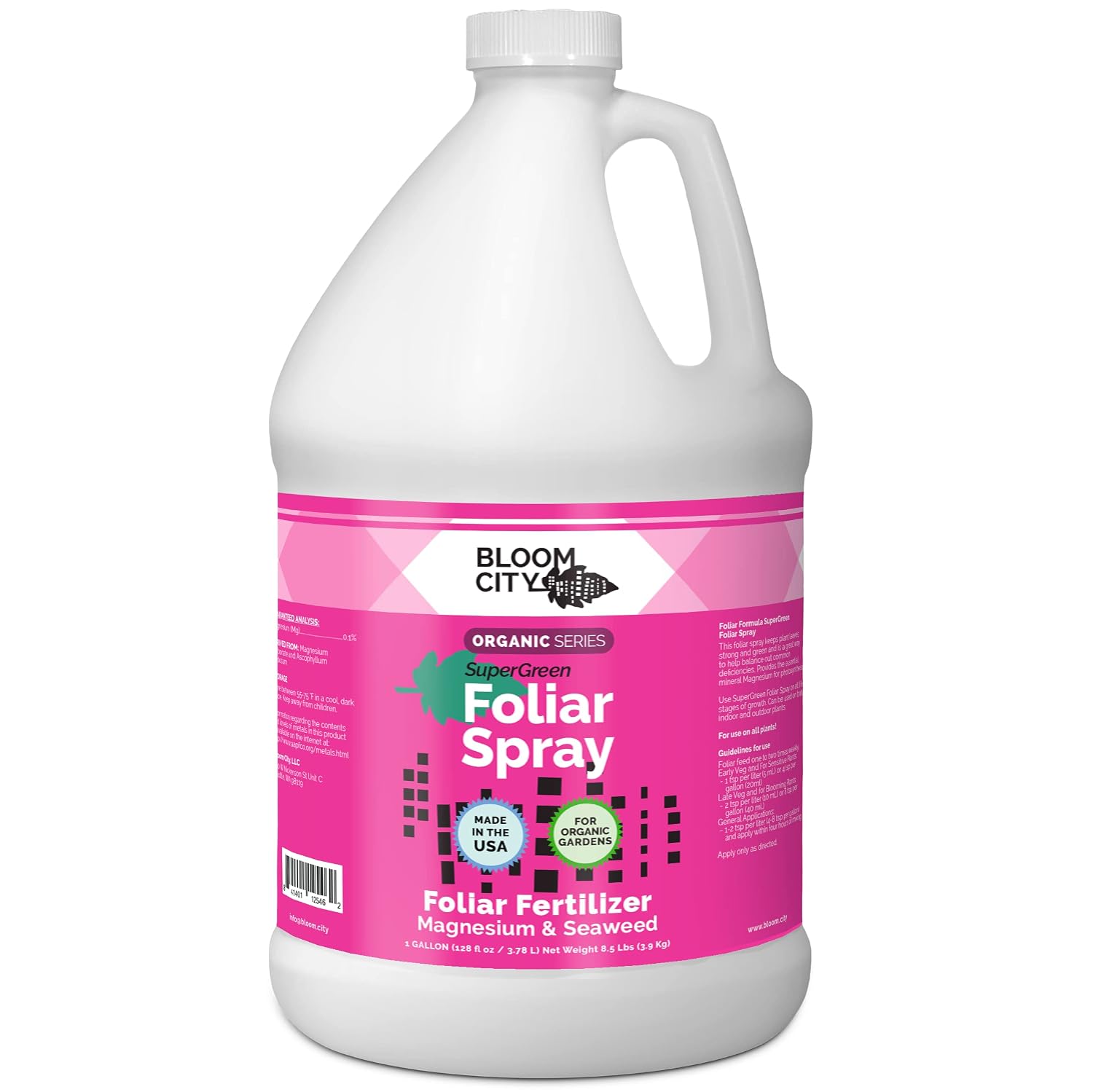 Bloom City Supergreen Organic Kelp Foliar Spray – Liquid Plant Supplement for Faster Nutrient Uptake, Greener Leaves & Vigorous Growth, 32 oz