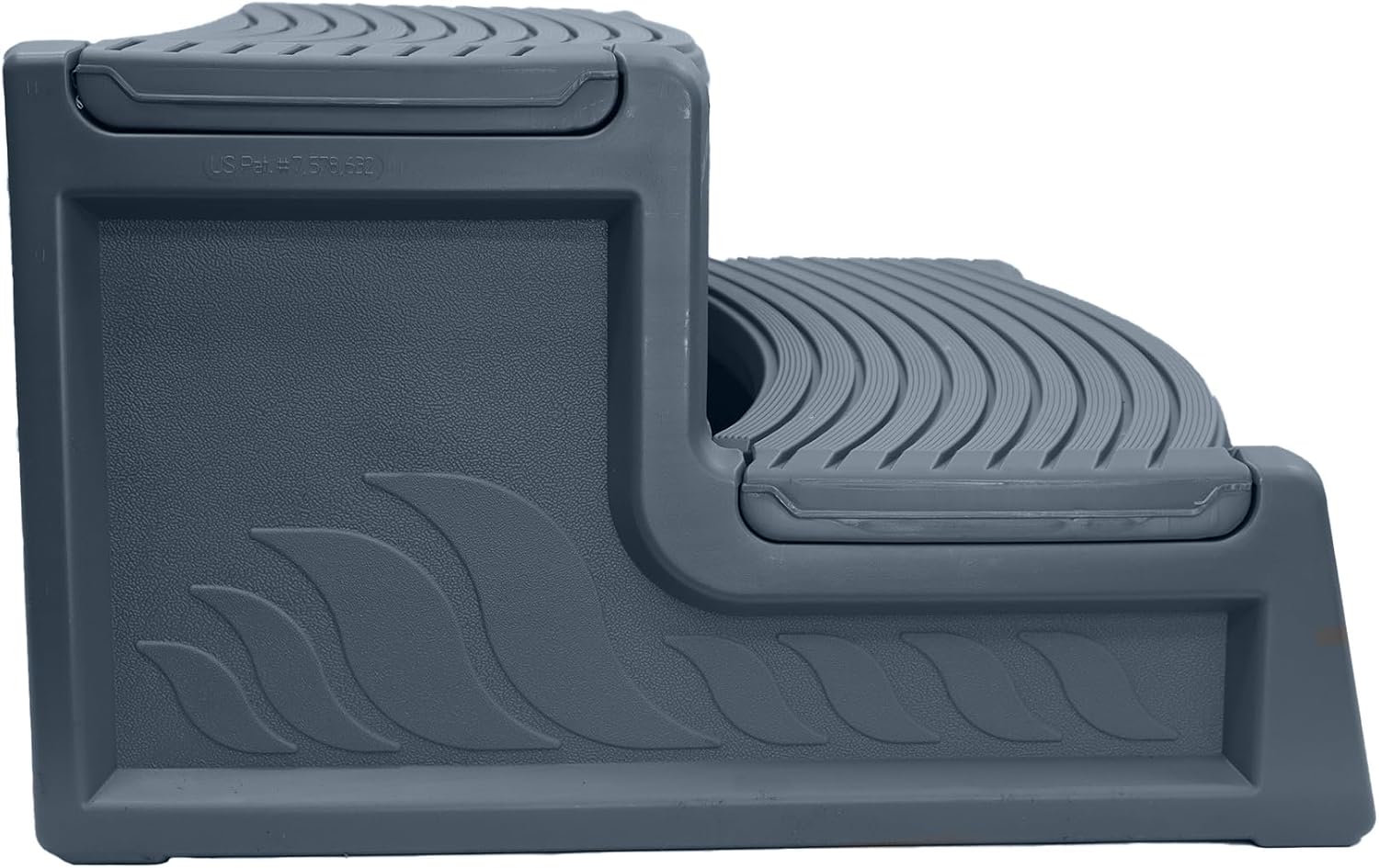 Confer Plastics Resin Multi Purpose Outdoor Non Slip Portable Spa and Hot Tub Handi-Step Deck Patio Steps Accessories, Charcoal Grey