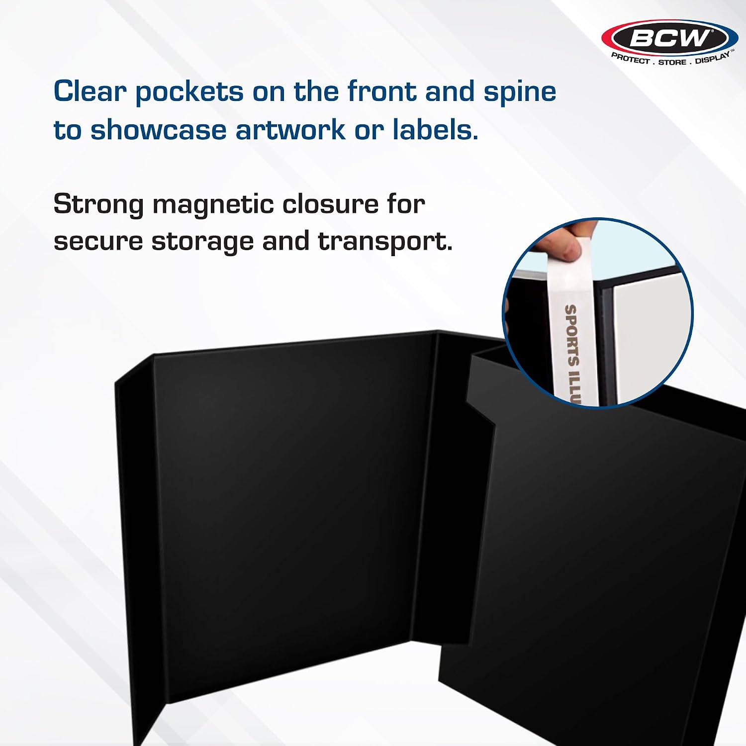 BCW Magazine File Holder - Black | Holds up to 20 Magazines | Magnetic Closure | Magazine Storage Box Holder | Magazine Box Ideal Organizer for