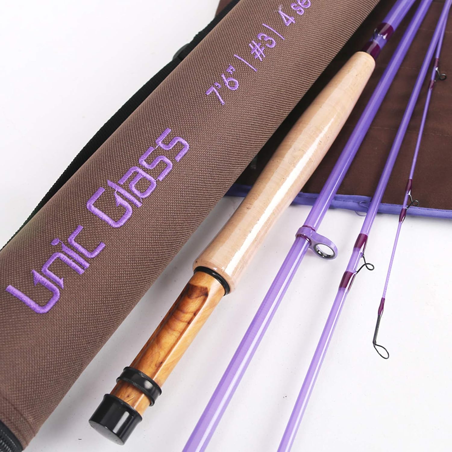 M MAXIMUMCATCH Maxcatch Fiberglass Fly Fishing Rod: 3wt/ 5wt/ 6wt/8wt in Blue,Orange, Purple or Transparent