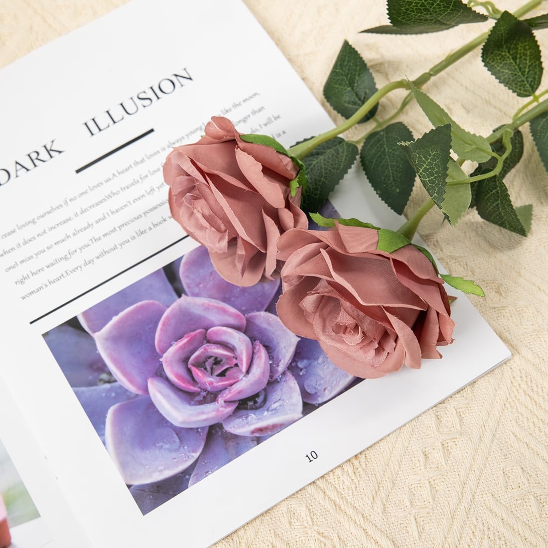 12 PCS Artificial Flowers Roses Silk Flowers Fake Long Stem Artificial Roses for Home Wedding Decorations (Yellow)