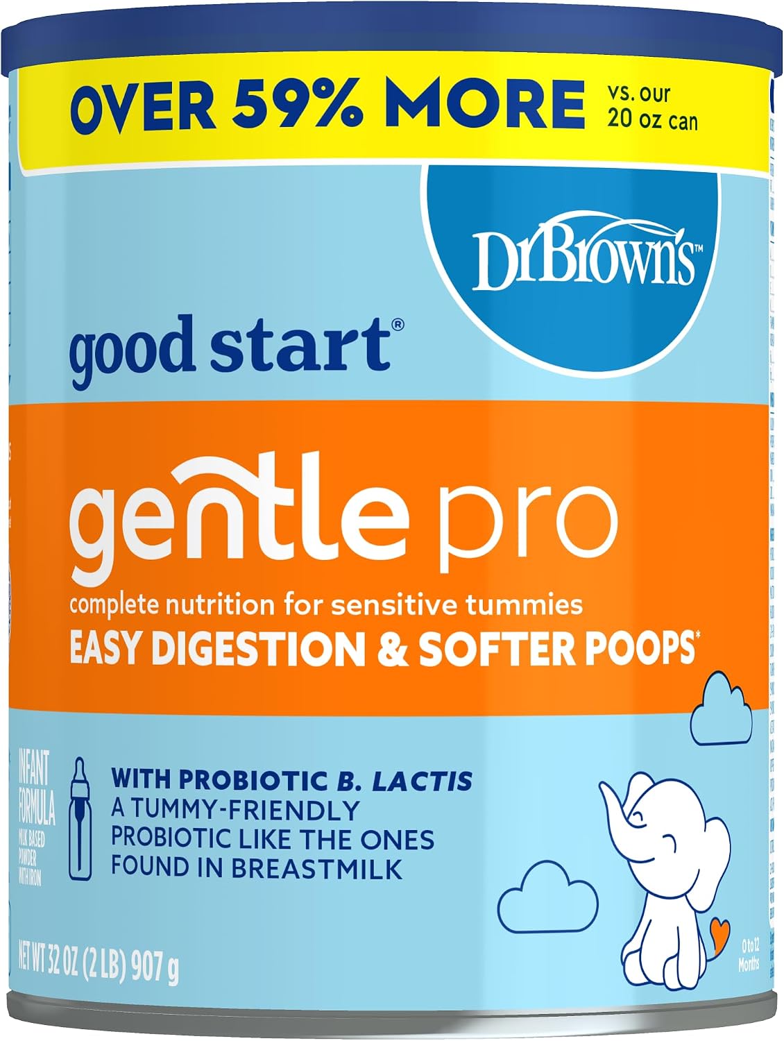 Good Start | Dr. Brown’s Gentle Pro, Baby Formula Powder for Sensitive Tummies, Easy Digestion & Softer Poops, Formula with Probiotics, DHA