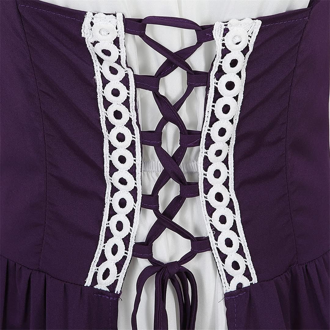 Kranchungel Renaissance Costume Women Dress: Flowy Long Sleeve Medieval Dress for Renaissance Faires & Medieval Festival