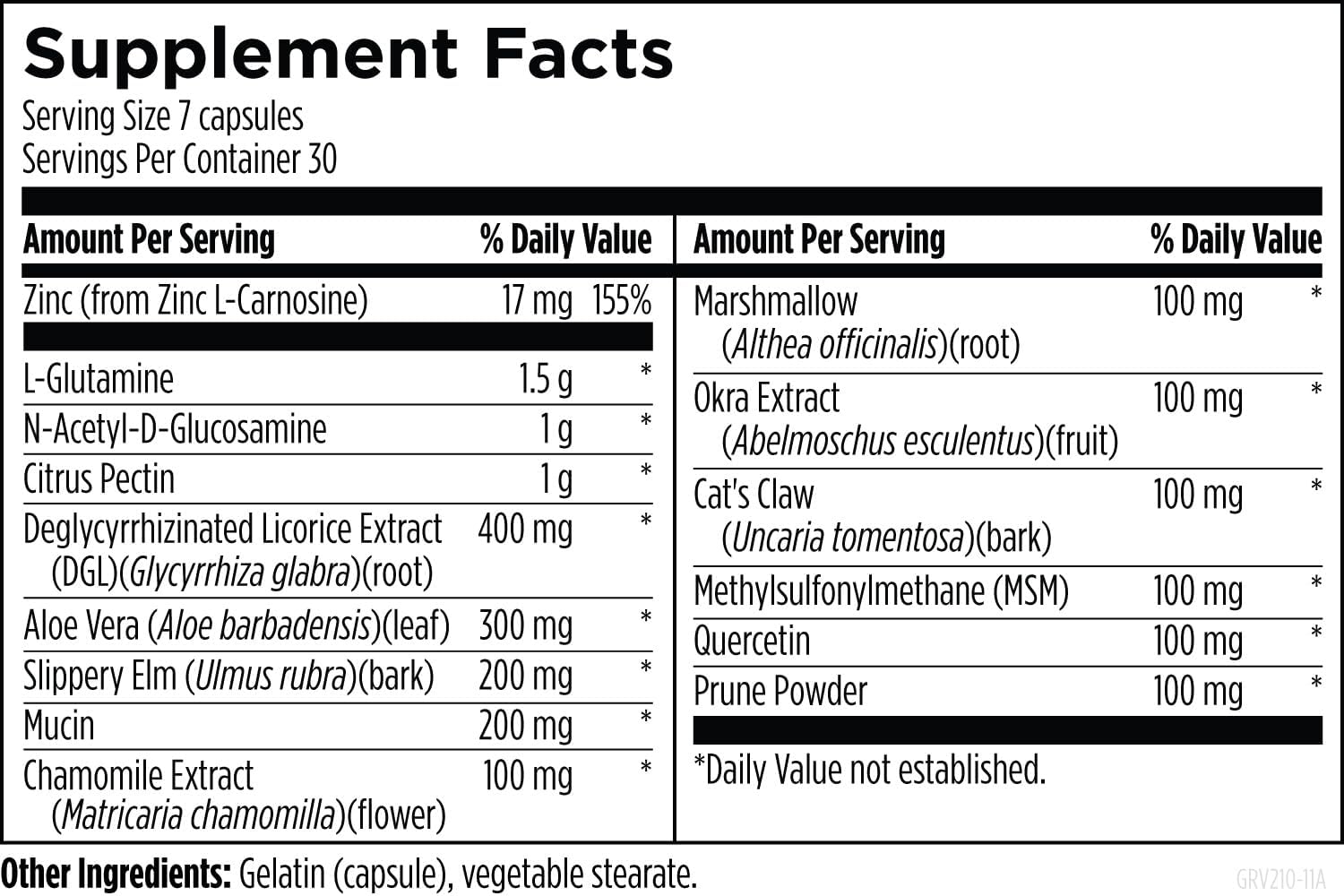 Designs for Health GI Revive - Slippery Elm Gut Health Support with Licorice Root, L-Glutamine + Zinc Carnosine - MSM