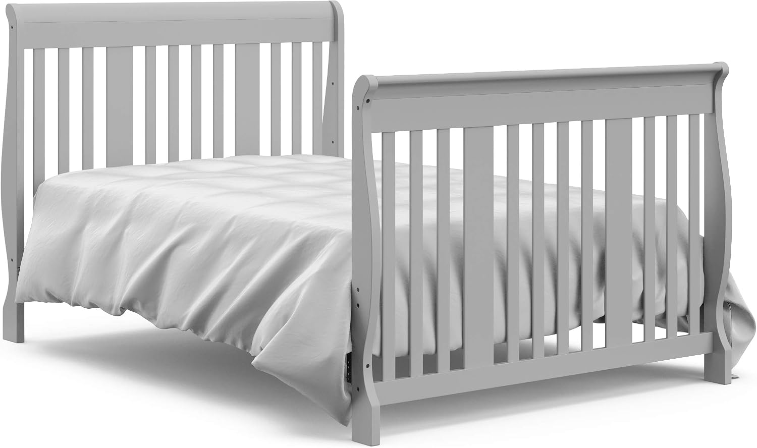 Storkcraft Portofino 5-in-1 Convertible Crib and Changer, Pebble Gray