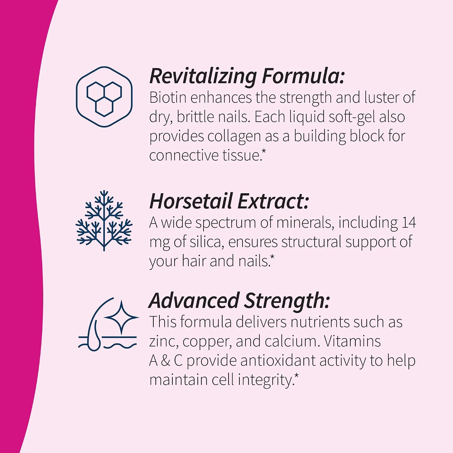 Applied Nutrition Longer Stronger Hair & Nails - 60 Liquid Soft-Gels, Pack of 6 - Biotin, Silica & Collagen - 180 Servings | Biotin | Silica & Collagen | Hair & Nail Support | 6 X 60 Softgels