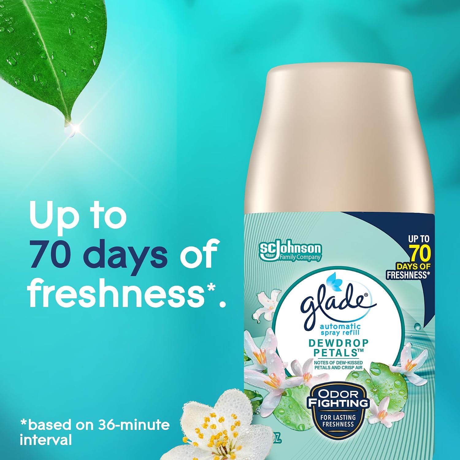 Glade Automatic Spray Refill, Air Freshener for Home and Bathroom, Cashmere Woods, 6.2 Oz