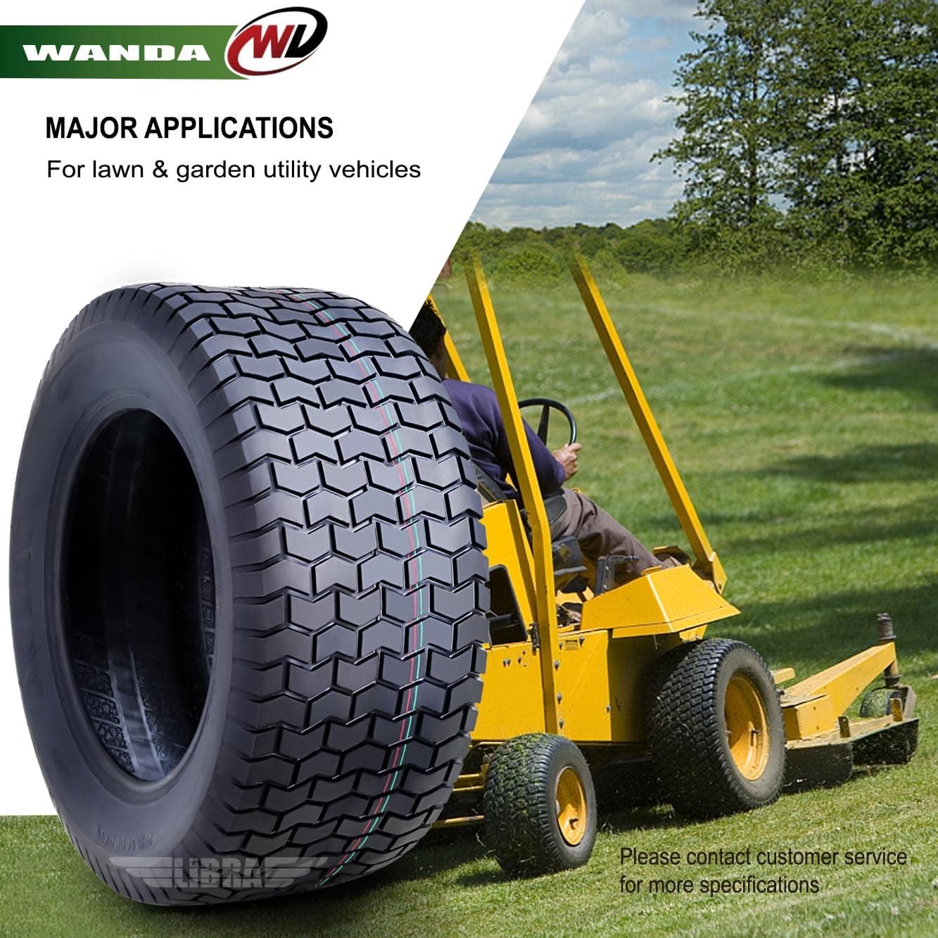 WANDA Set 2 15x6-6 15x6.00-6 Lawn Mower Tractor Turf Tires15x6x6 P332-13016 | Riding Lawn Mover, Garden Tractor