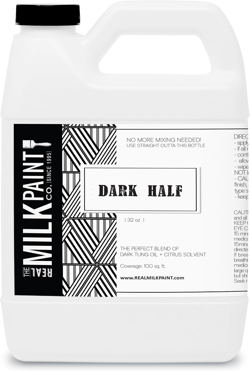Real Milk Paint Dark Half, Dark Tung Oil and Orange Peel Oil for Wood Finishing, Cutting Boards, Butcher Blocks, Wood Floors, Clay, Stone, and Slate, Food Grade, 1 Gallon
