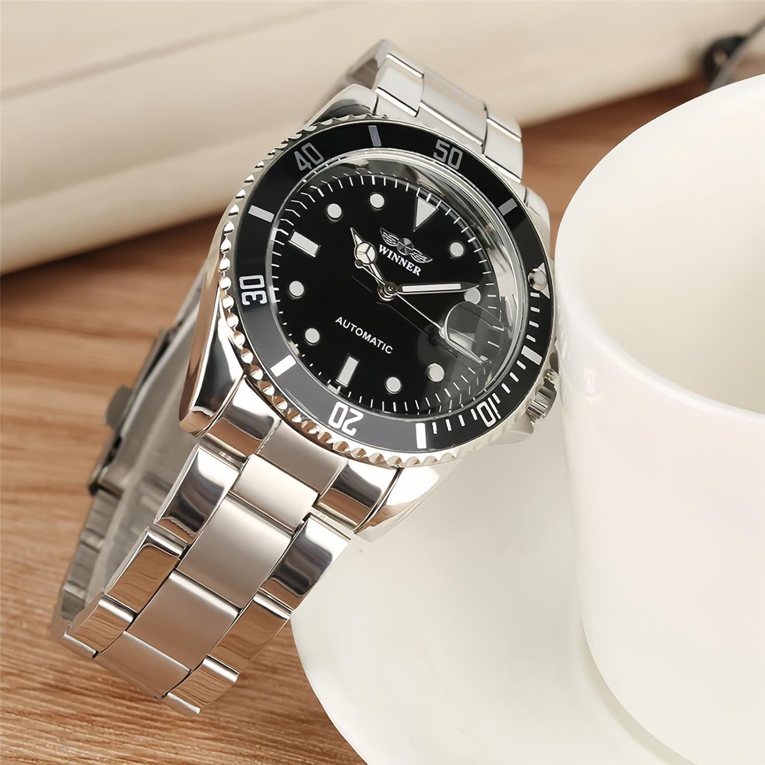MASTOP Mens Automatic Mechanical Watches Stainless Steel Waterproof Luxury Watch for Men Reloj Automático para Hombre