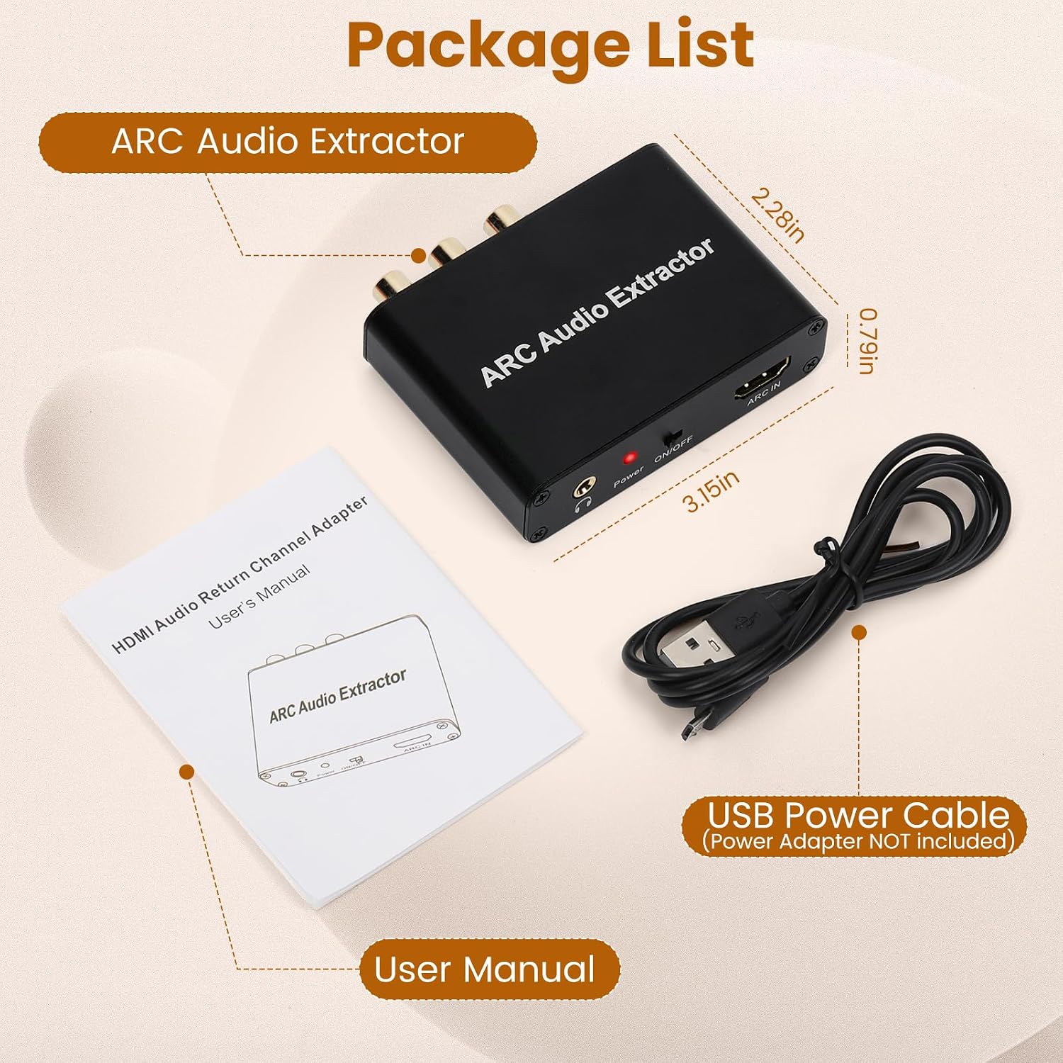 eARC Audio Extractor, eARC Audio Converter to HDMI Optical/SPDIF L/R 3.5mm AUX Sound Extractor, HDMI eARC/ARC to Optical Audio Adapter, for TV to Non-ARC Sound System Soundbar Speaker Amplifier