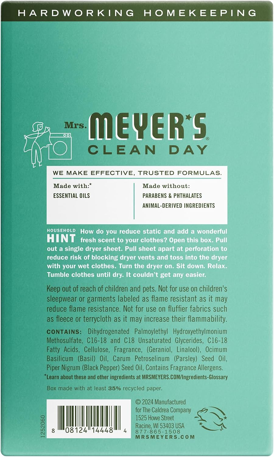 MRS. MEYER'S CLEAN DAY Dryer Sheets, Lavender, 80 ct