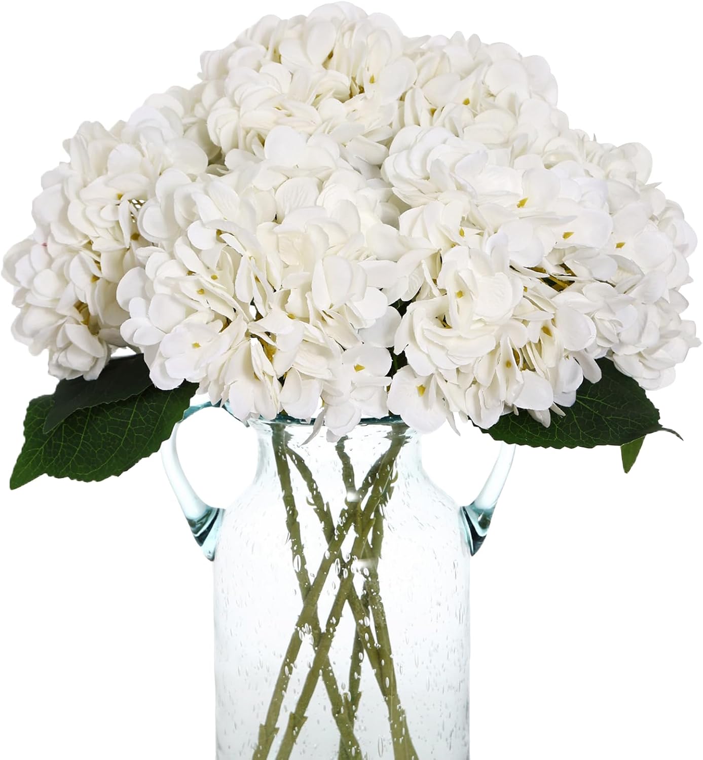 Kimura's Cabin 6pcs Silk Hydrangeas Artificial Flowers,Deep Lake Blue