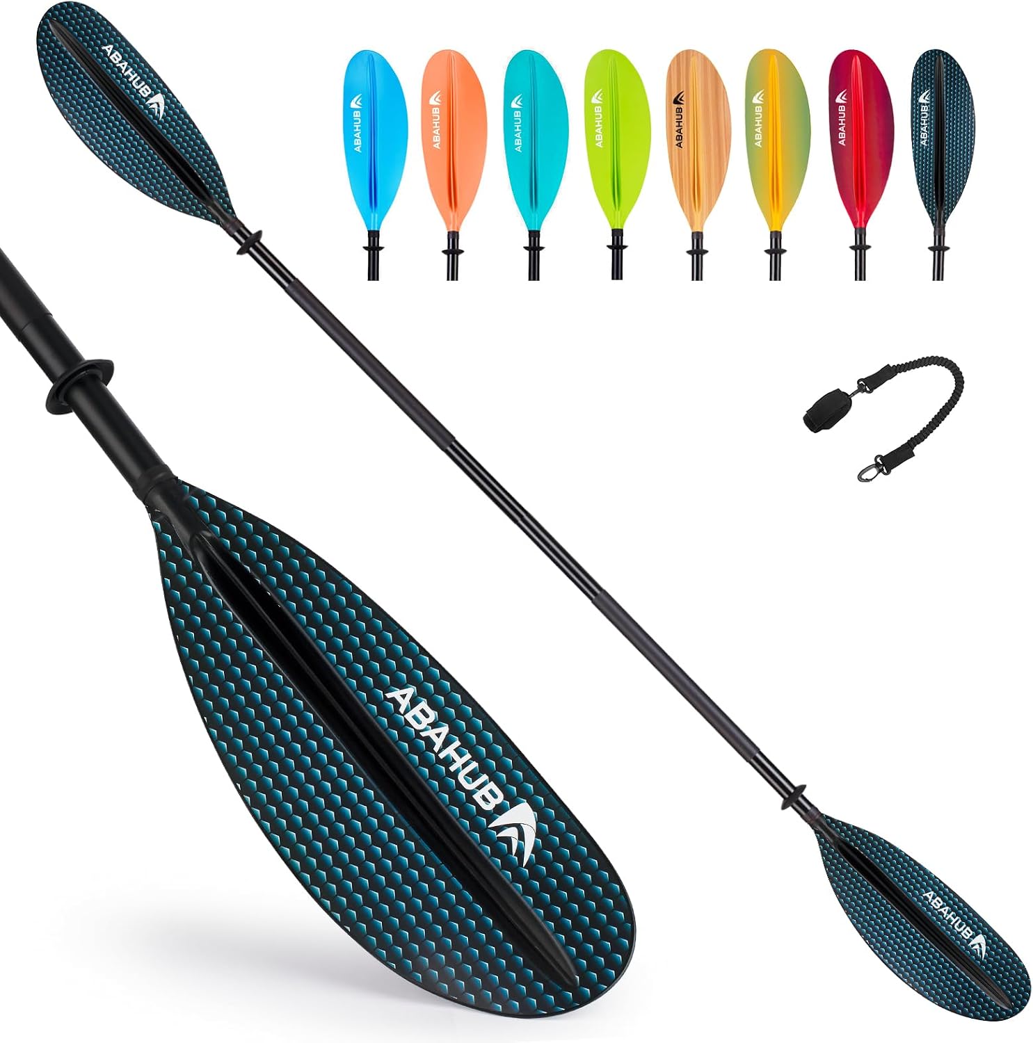 Abahub Kayak Paddle with Free Leash 220-240cm Kayaking Oars