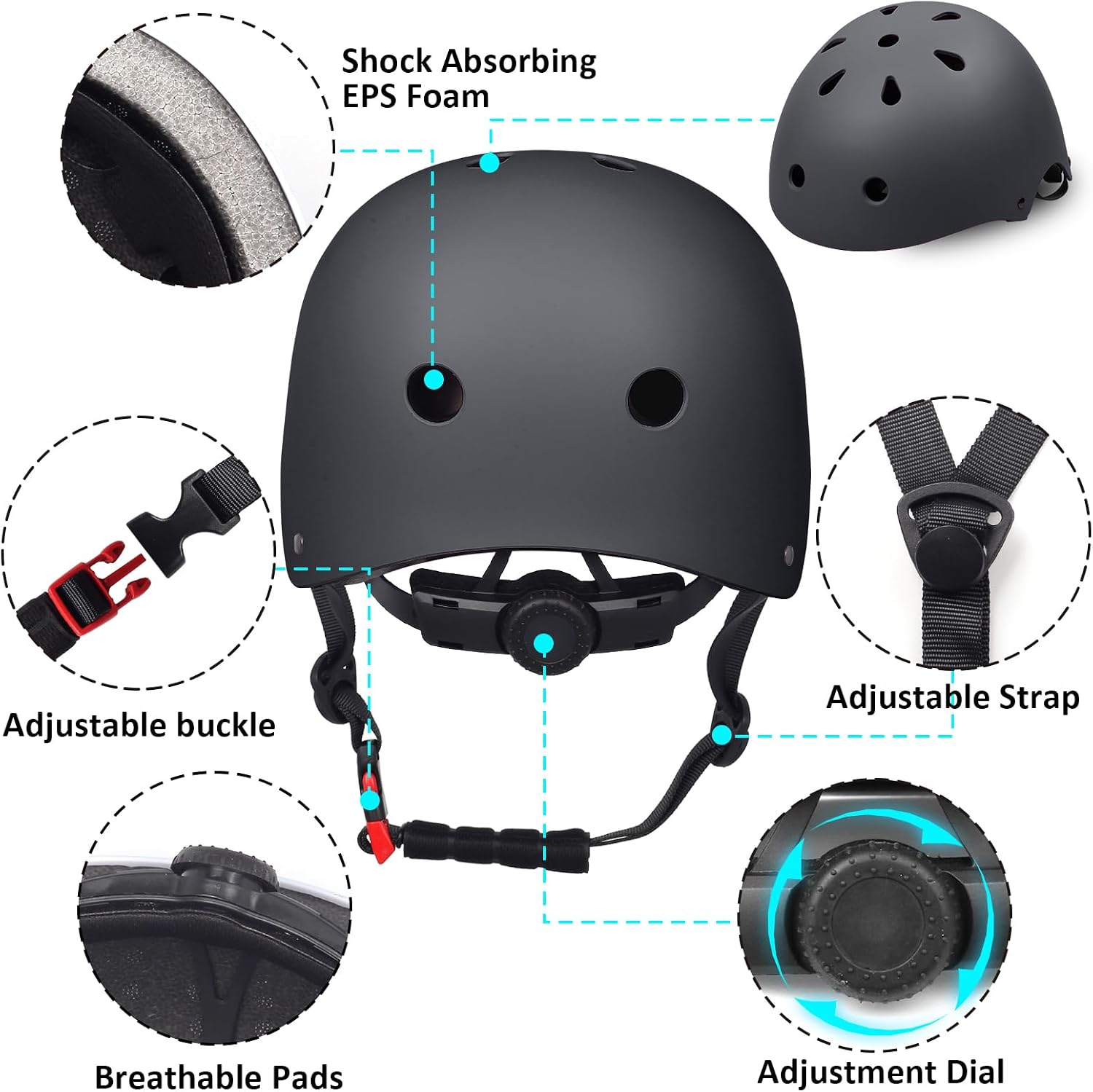 Kids Toddler Bike Helmet,2 Sizes for Youth Child Boys Girls
