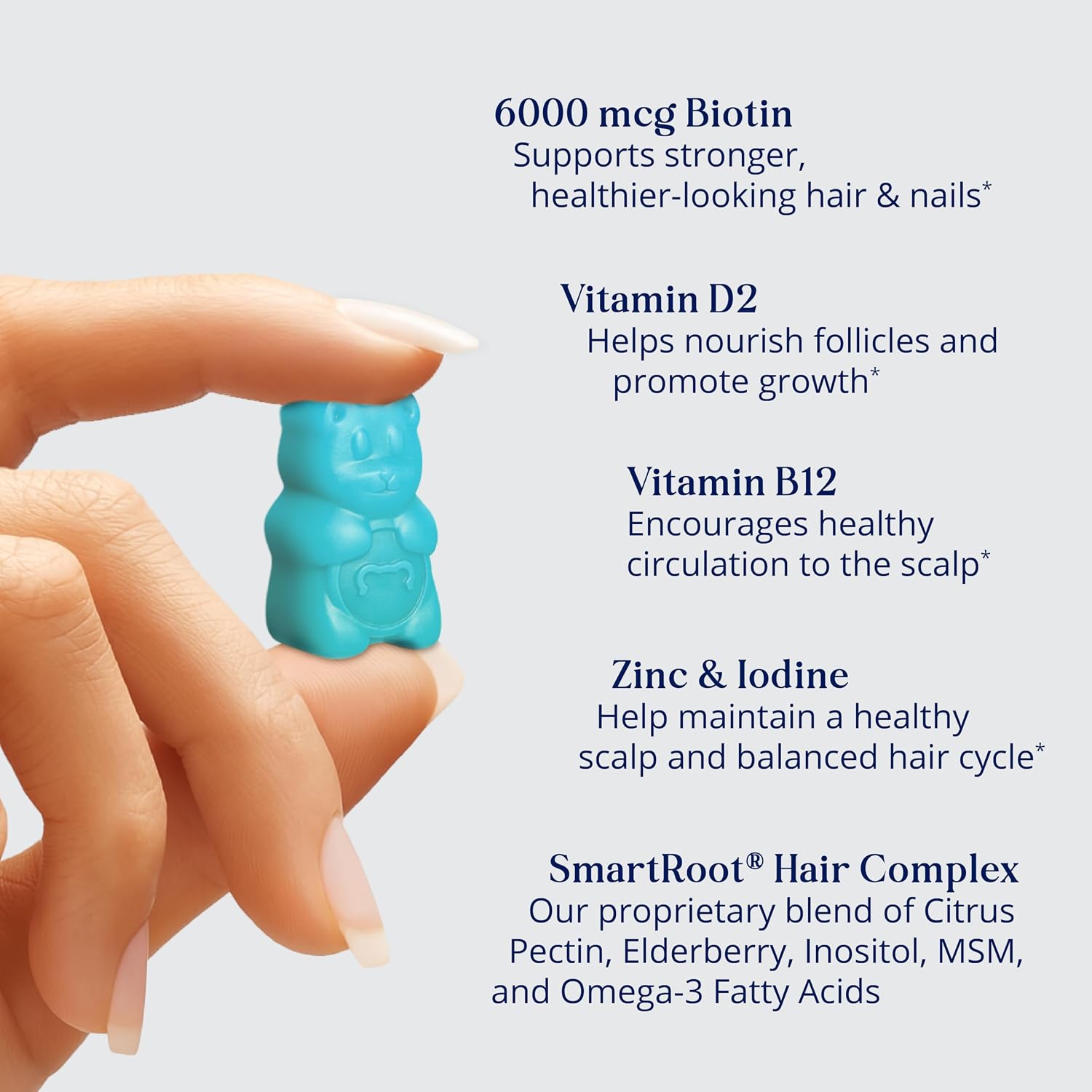 SugarbearPRO Hair Vitamin Gummy 2 Month Supply Extra Strength Biotin 6000mcg, Growth for Men & Women, Vegan Vitamin B12, MSM, Inositol, Omega 3, Elderberry, Certified Kosher, Halal, Cruelty-Free