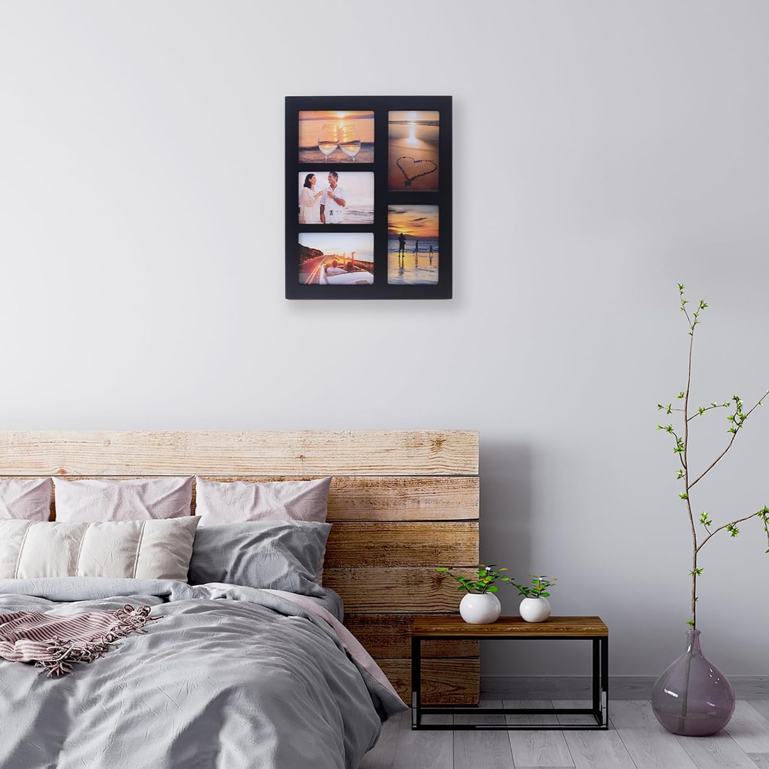 4x6 5-Opening Collage Picture Frame Black Wood