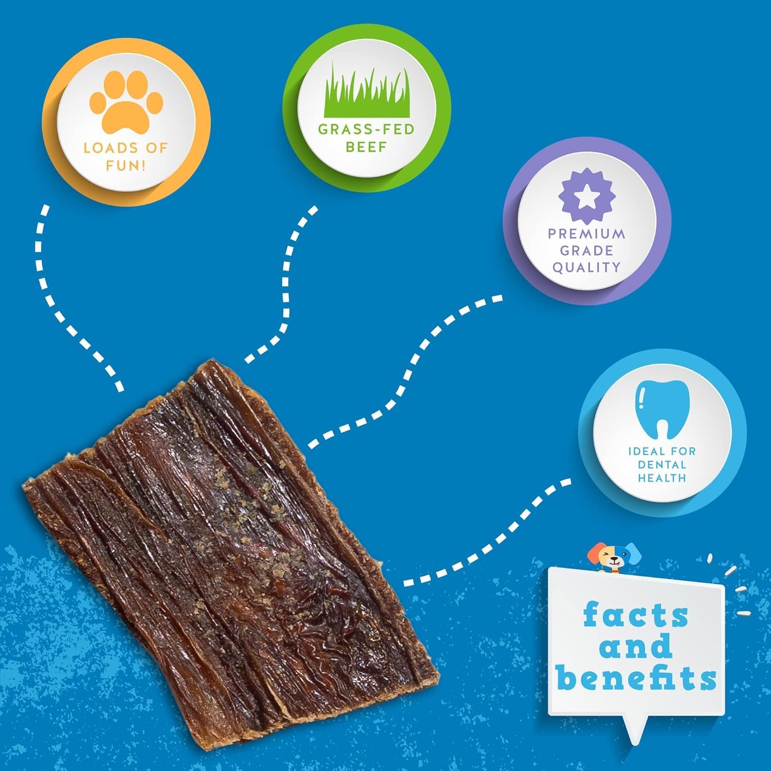 Jack&Pup Gullet Sticks for Dogs, 6" Esophagus Dog Treats (40 Pack)