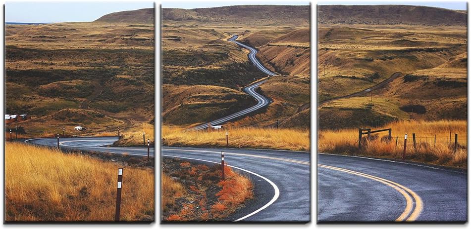 wall26 - 3 Piece Canvas Wall Art - Blue Ocean Waves - Modern Home Art Stretched and Framed Ready to Hang - 16"x24"x3 Panels