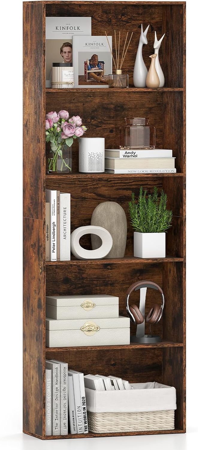 Giantex 8-Cube Bookcase, 3-Tier Cubby Bookshelf, Horizontal Vertical Display Rack with Anti-Tipping Kits, Modern Storage Organizer Shelf Unit for Bedroom, Living Room, Study (Natural, 8-Cube)