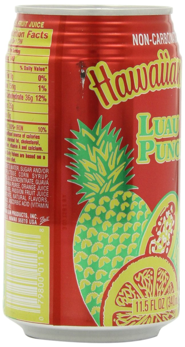 Hawaiian Sun Drink, Luau Punch, 11.5-Ounce (Pack of 24)