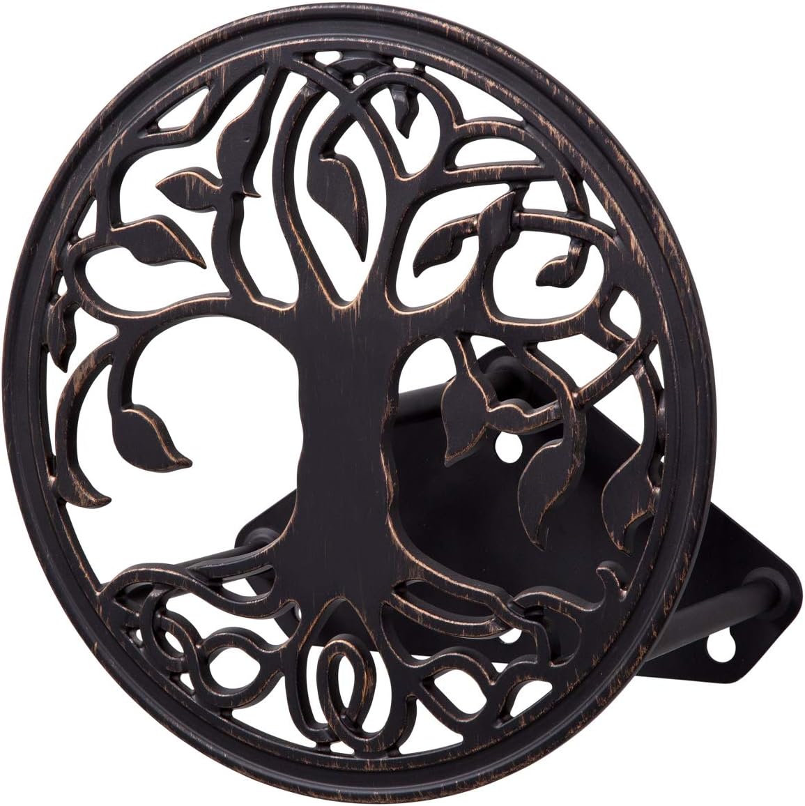 Liberty Garden 671 Wall Mount Decorative Garden Hose Butler, Holds 125-Feet of 5/8-Inch Hose - Patina