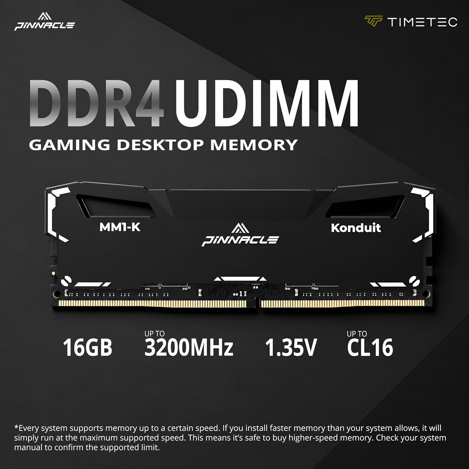 Timetec 16GB KIT (2x8GB) DDR4 3200MHz (PC4-3200AA) PC4-25600 UDIMM Desktop RAM – 288-Pin 1.2V CL22 Non-ECC Unbuffered DIMM Memory Module Upgrade